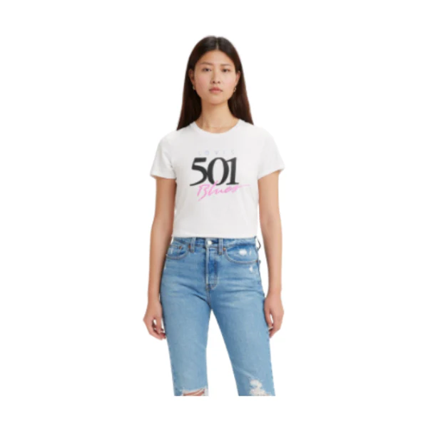 CAMISETA LEVI'S® THE PERFECT 501 BLUES WHITE MUJER - Image 2