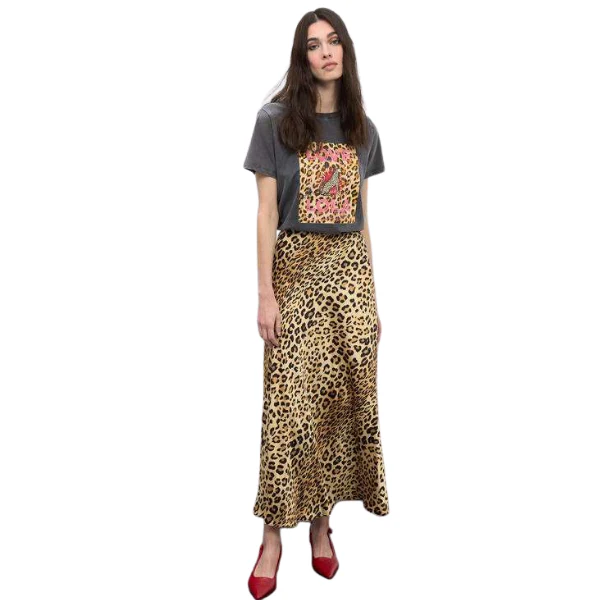 FALDA LOLA CASADEMUNT SATEN ANIMAL MUJER
