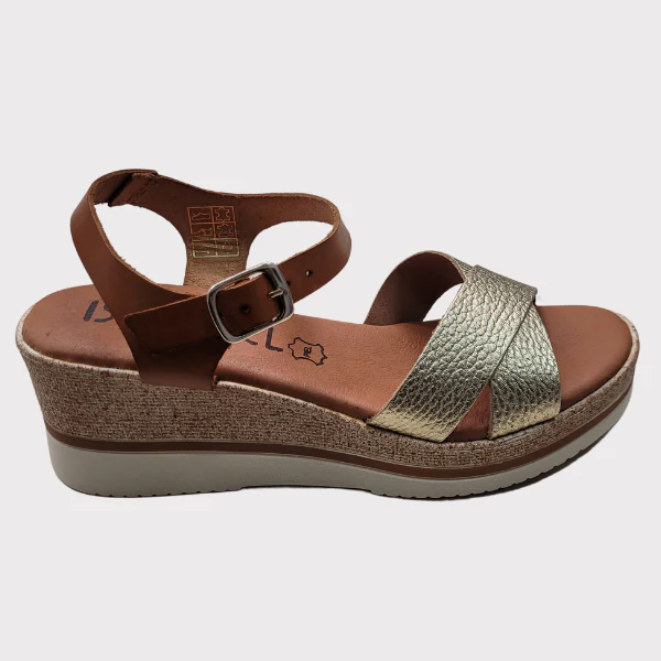 ZAPATO ISSA MIEL CUÑA MEDIA PIEL MUJER