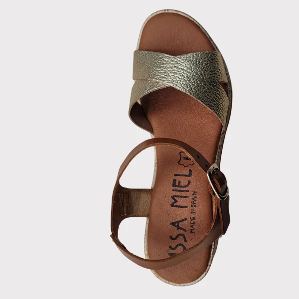 ZAPATO ISSA MIEL CUÑA MEDIA PIEL MUJER - Image 3