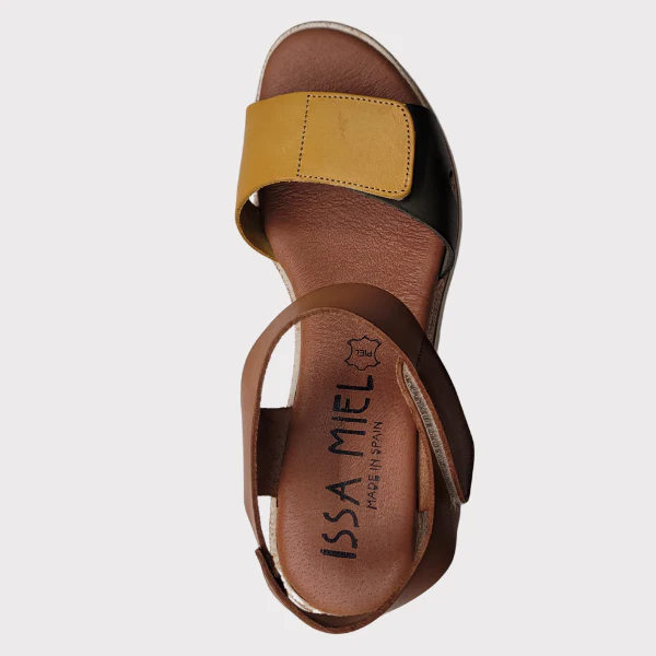 ZAPATO ISSA MIEL CUÑA MEDIA PIEL MUJER - Image 3