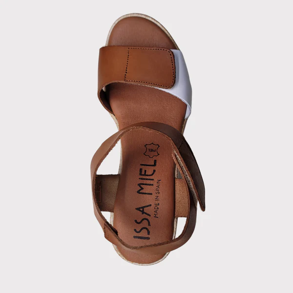 ZAPATO ISSA MIEL CUÑA MEDIA PIEL MUJER - Image 3
